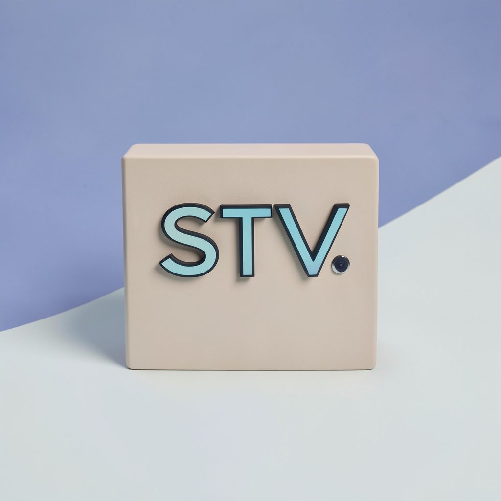 A television screen glowing amber in a dim room, suggesting first-time setup of a satellite TV service.